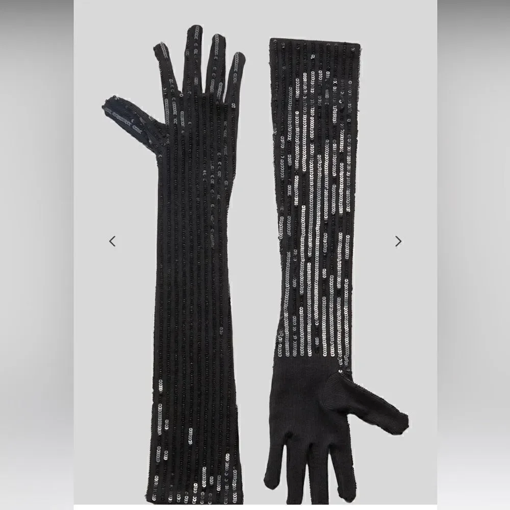PLAZA SEQUIN KNIT GLOVES Retrofête